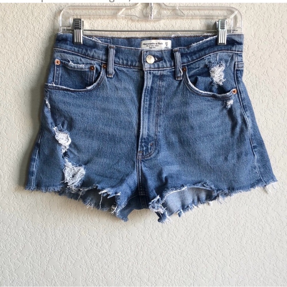 Abercrombie and Fitch Curve Love Mom Shorts Cutoff 4 27 High Rise
